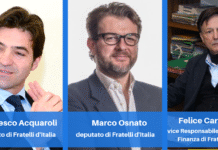 Francesco Acquaroli e Marco Osnato e Felice Caracciolo