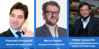 Francesco Acquaroli e Marco Osnato e Felice Caracciolo