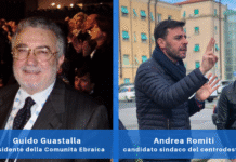 Guido Guastalla, presidente della Comunità Ebraica e Andrea Romiti, candidato sindaco di Livorno per il centrodestra