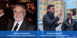 Guido Guastalla, presidente della Comunità Ebraica e Andrea Romiti, candidato sindaco di Livorno per il centrodestra
