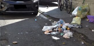 a Livorno sacchetti di rifiuti sparsi ovunque