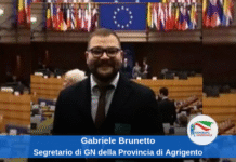 Gabriele Brunetto a Segretario di Gioventù Nazionale della Provincia di Agrigento.