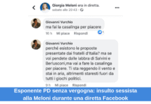 Esponente PD senza vergogna insulta con commenti sessisti la Meloni durante una diretta Facebook
