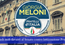 flash mob di FdI davanti al Senato contro lottizzazione Procure