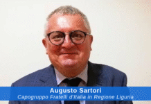Augusto Sartori, Capogruppo Fratelli d'Italia in Regione Liguria