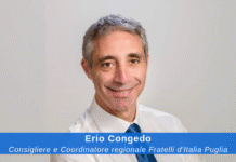 consigliere e coordinatore regionale Fratelli d'Italia Puglia Erio Congedo