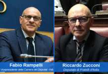 Fabio Rampelli, Vicepresidente della Camera dei Deputati, l'Onorevole Riccardo Zucconi, Deputato di Fratelli d’Italia