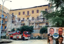 Ad una settimana dal crollo del ponteggio, del cornicione e di parte del tetto di un'edificio di piazza Cavour, il Dirigente nazionale di Fratelli d'Italia e vice Capo di gabinetto all'Assessorato allo Sport, Turismo e Spettacolo della Regione Sicilia, Calogero Pisano, il Portavoce provinciale, Fabio La Felice, il Coordinatore cittadino, Paola Antinoro, ed il vice Coordinatore cittadino, Giuseppe Milano, intervengono sulla vicenda