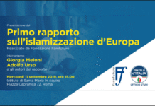 Mercoledì 11 settembre presentazione Rapporto 2019 su islamizzazione Europa