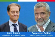 presidente dei senatori di Fratelli d'Italia, Luca Ciriani, e il capogruppo di FdI in Commissione Sanità, Francesco Zaffini.