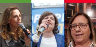 parlamentari di Fratelli d'Italia, Isabella Rauti, Carolina Varchi e Paola Frassinetti