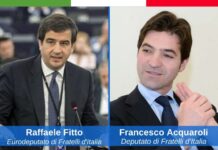 Fratelli d'Italia annuncia le candidature del copresidente del gruppo dei conservatori europei Raffaele Fitto per la Puglia e del deputato Francesco Acquaroli per le Marche