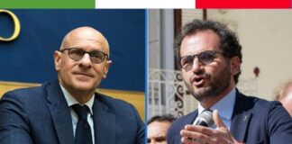 Fabio Rampelli, vicepresidente della Camera dei Deputati di Fratelli d'Italia, e il deputato Marcello Gemmato