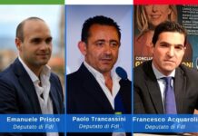deputati di Fratelli d'Italia, Emanuele Prisco, Paolo Trancassini e Francesco Acquaroli
