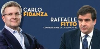 Capodelegazione FdI al Parlamento Europeo, Carlo Fidanza e il Co-Presidente del gruppo Conservatori e Riformisti Europei Raffaele Fitto,