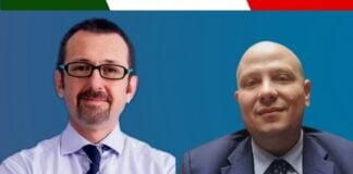 Salvatore Deidda, capogruppo di Fratelli d'Italia in Commissione Difesa, e Andrea Delmastro delle Vedove, capogruppo di Fratelli d'Italia in Commissione Affari Esteri.
