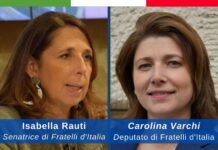 senatrice Isabella Rauti - responsabile dipartimento di Fratelli d'Italia "Pari opportunità, famiglia, valori non negoziabili" - e l'On. Carolina Varchi - capogruppo FdI in Commissione giustizia alla Camera dei Deputati.