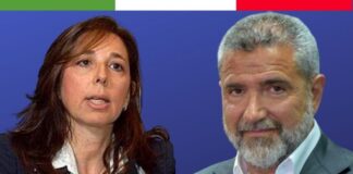 senatori di Fratelli d'Italia, Isabella Rauti, responsabile del dipartimento di Fratelli d'Italia "Pari opportunità, famiglia, valori non negoziabili" e Franco Zaffini, capogruppo FdI in Commissione Sanitá