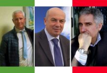Carini(consigliere Comunale di FDI), Malgioglio(ex Sindaco e riferimento della destra nel Calatino), Sottosanti(portavoce cittadino del partito di Giorgia Meloni)