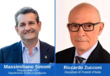 Massimiliano Simoni, responsabile nazionale dello spettacolo e del teatro di Fratelli d'Italia - Riccardo Zucconi, deputato di Fratelli d'Italia, Dipartimento Nazionale Turismo