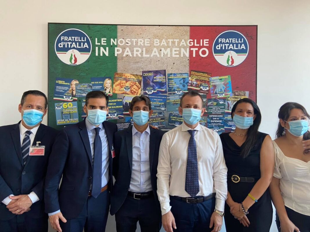 Capogruppo in Commissione Affari Esteri Andrea Delmastro delle Vedove, nel corso di un incontro con la delegazione in Italia dell'Assemblea Nazionale venezuelana