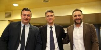 Consiglieri regionali Andrea Bassi, Stefano Casali e Formaggio Joe di Fratelli d'Italia/MCR