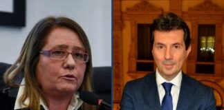 Paola Frassinetti, vicepresidente della Commissione Cultura della Camera e responsabile nazionale istruzione ed il capogruppo di FDI a Palazzo Marino Andrea Mascaretti.