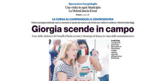 Giorgia Meloni, presidente di Fratelli d'Italia, e Chiara Colosimo, responsabile regionale organizzazione di FdI nel Lazio