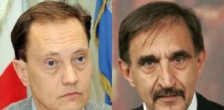Capogruppo di Fratelli d'Italia al Senato, Luca Ciriani e il senatore di Fratelli d'Italia e vicepresidente del Senato, Ignazio La Russa
