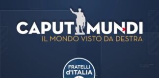 Grafica del convegno FdI “Caput mundi - il mondo visto da Destra"