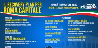 Locandina "Il Recovery Plan per Roma Capitale" organizzato da Fratelli d'Italia