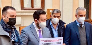Francesco Torselli, capogruppo di Fratelli d’Italia nel Consiglio regionale toscano con i Consiglieri regionali Diego Petrucci e Alessandro Capecchi e Jacopo Cellai, Consigliere comunale Fratelli d'Italia a Palazzo Vecchio.