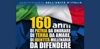 Grafica FdI per l’anniversario dell’Unità d’Italia