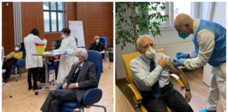 Il Presidente Mattarella si sottopone alla vaccinazione anticovid nell’Istituto Spallanzani - Foto d'archivio del sito del Quirinale - e Vincenzo De Luca, Presidente della Regione Campania.