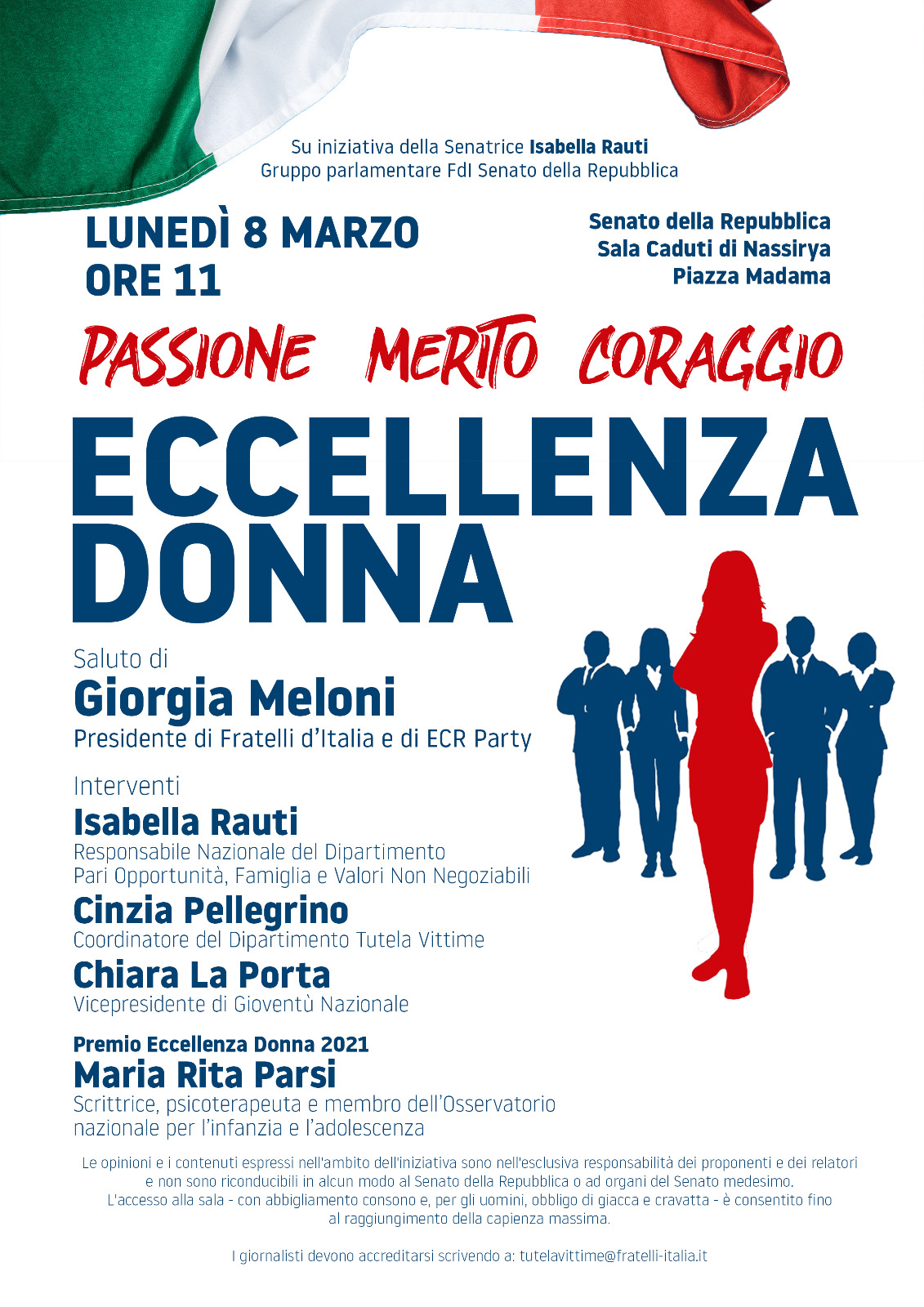 Locandina FdI, “Eccellenza Donna 2021”