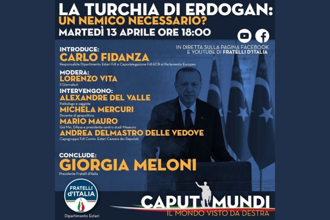 Locandina del webinar “La Turchia di Erdogan. Un nemico necessario?”, il secondo appuntamento del ciclo 