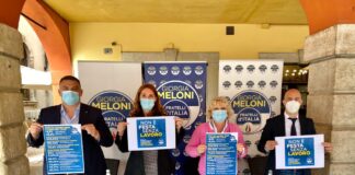 Luca De Carlo, Senatore di Fratelli d’Italia e Coordinatore regionale del Veneto del Partito, Elena Donazzan, Assessore Regionale al Lavoro del Veneto e Responsabile Nazionale del Dipartimento Lavoro e Crisi Aziendali di FdI, Maria Cristina Sandrin, Responsabile Regionale per il Veneto del Dipartimento Lavoro e Crisi Aziendali di FdI e Ciro Maschio, Onorevole di FdI e Coordinatore Cittadino e Presidente del Consiglio Comunale di Verona.
