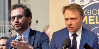 Capogruppo di Fratelli d’Italia alla Camera, Francesco Lollobrigida, e il deputato e responsabile nazionale del Dipartimento Sanità di FdI, Marcello Gemmato