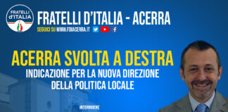 Locandina FdI dell'evento “ACERRA SVOLTA A DESTRA"