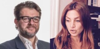 Deputato e capogruppo di Fratelli d’Italia in commissione Finanze Marco Osnato e la responsabile dipartimento Professioni di FdI Marta Schifone