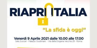 Locandina convegno organizzato da FdI "Riapri Italia. La sfida è oggi"