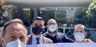 Giancarlo Righini Consigliere regionale del Lazio, Federico Rocca responsabile Enti Locali FdI, Velerio Garipoli già consigliere municipale XI Municipio e Ugo Cassone dirigente romano FdI