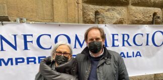 Consigliere regionale FdI Gabriele Veneri e la Presidente di Confcommercio Toscana e Arezzo Anna Lapini.
