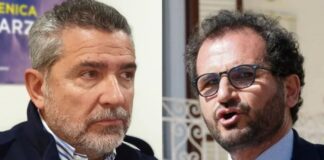 Francesco Zaffini, senatore di Fratelli d'Italia e Marcello Gemmato, coordinatore regionale Fratelli d'Italia, segretario della Commissione Sanità e responsabile del dipartimento Sanità di FdI