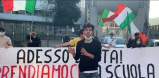 Manifestazione dei giovani militanti della destra a Pistoia
