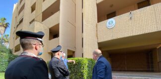 Salvatore Deidda, Capogruppo di Fratelli d'Italia in Commissione Difesa durante la visita alla Caserma Carabinieri Pirri.