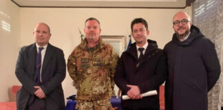 Salvatore Deidda, Davide Galantino e Mauro Rotelli, deputati di Fratelli d'Italia in vista all'Aves di Viterbo.