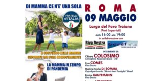 Locandina dell'iniziativa FdI per la Festa della Mamma.