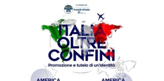 Locandina dell'iniziativa "italiaoltreconfini" di Fratelli d'Italia.