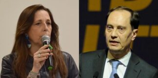 Isabella Rauti, vicepresidente vicario di Fratelli d'Italia al Senato e Luca Ciriani, presidente del gruppo al Senato di FdI.